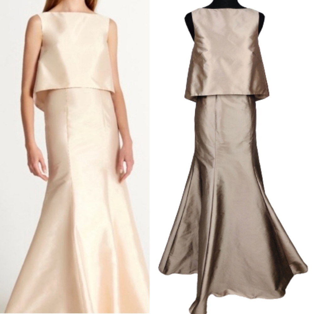 Monique Lhuillier Bridesmaids Two Piece Skirt Set In Cappuccino Size 2/4